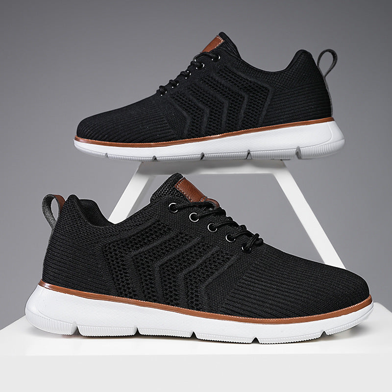 Sports Shoes For Men Fashion Lace-up Mesh Sneakers Casual Flying Woven Walking Sports Shoes For Men