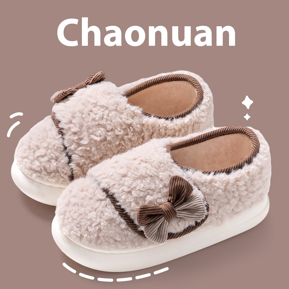 Slippers Female Indoor Home Warm Non-slip Fluffy Slippers Female
