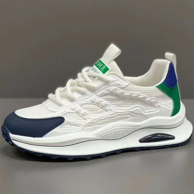 Shoes Lightweight White Laceup Sneakers Fashion Breathable Mesh Flat Shoes Lightweight Versatile Casual Running Walking Shoes
