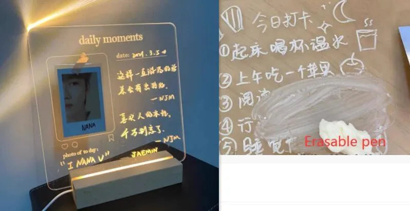 Transparent Acrylic Will Glow Message Board