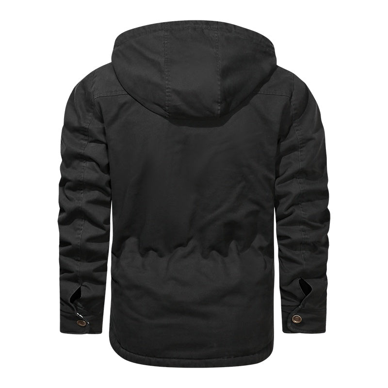 Men Cotton Jacket Winter Thick Warm Parkas Male Plus Velvet Casual Hooded Coat - sumet.shop