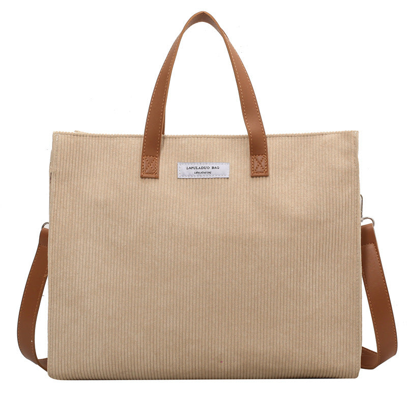Shouder Bag Corduroy Large-capacity