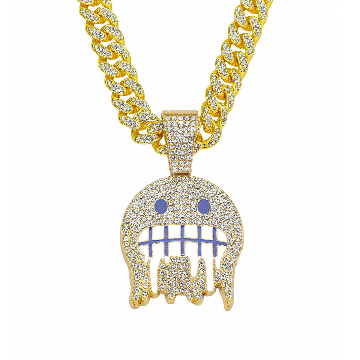 Ice Face Pendant Cuban Link Chain Full Diamond