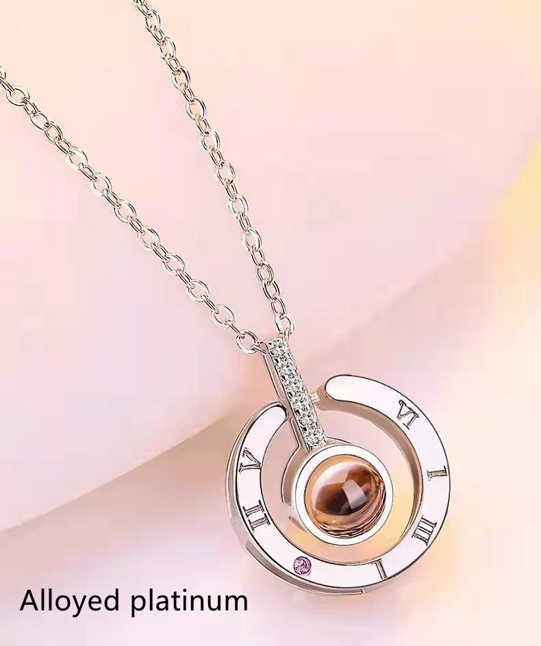 Necklace Projection Birthday Gift 100 Languages I Love You Memory