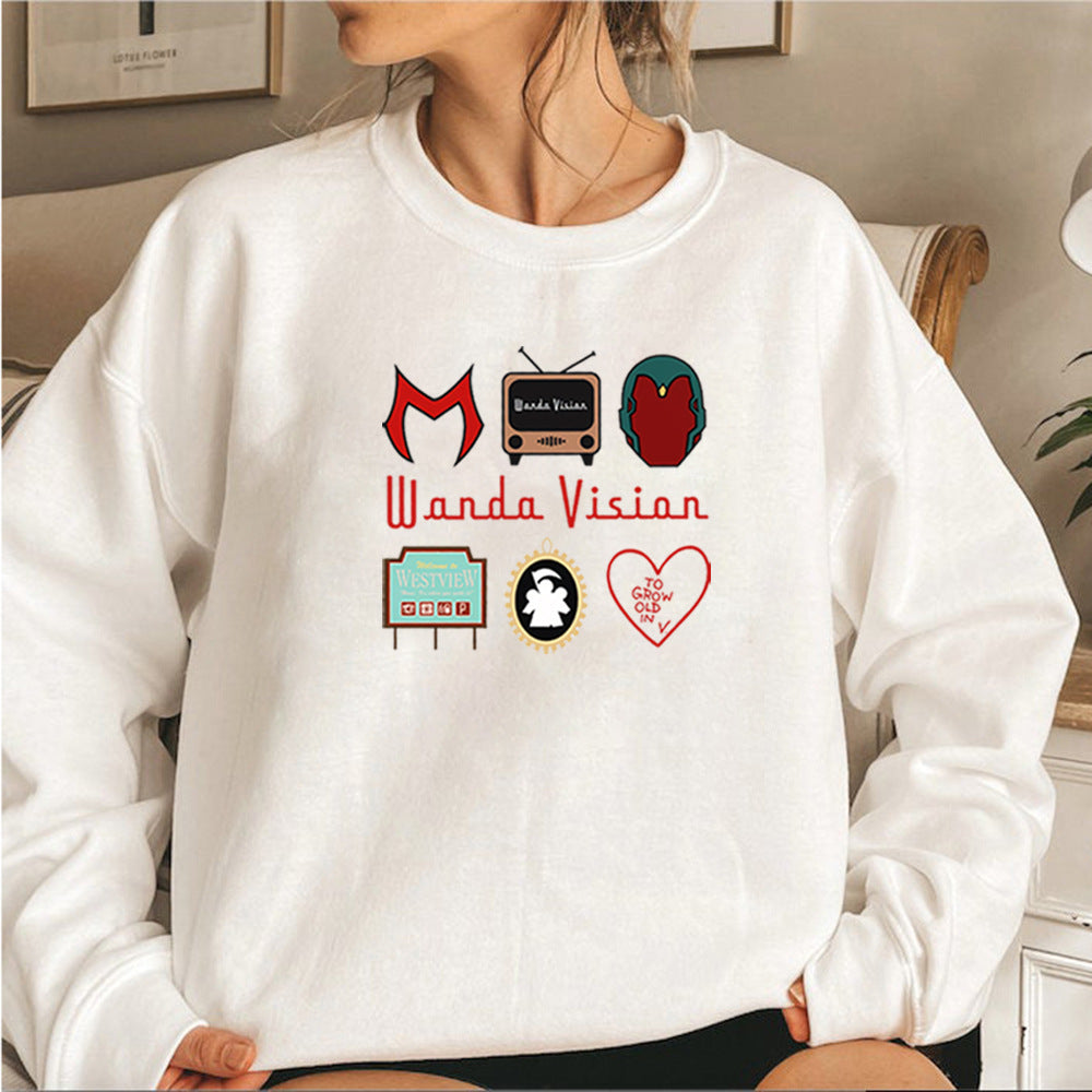 New Men's And Women's Retro TV-Inspired Print Sweatshirt