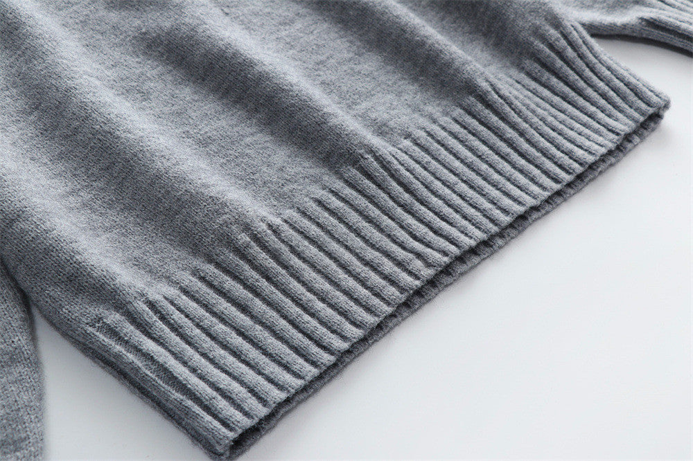 Solid Sweater High Collar Pullover Loose Women's Wear
