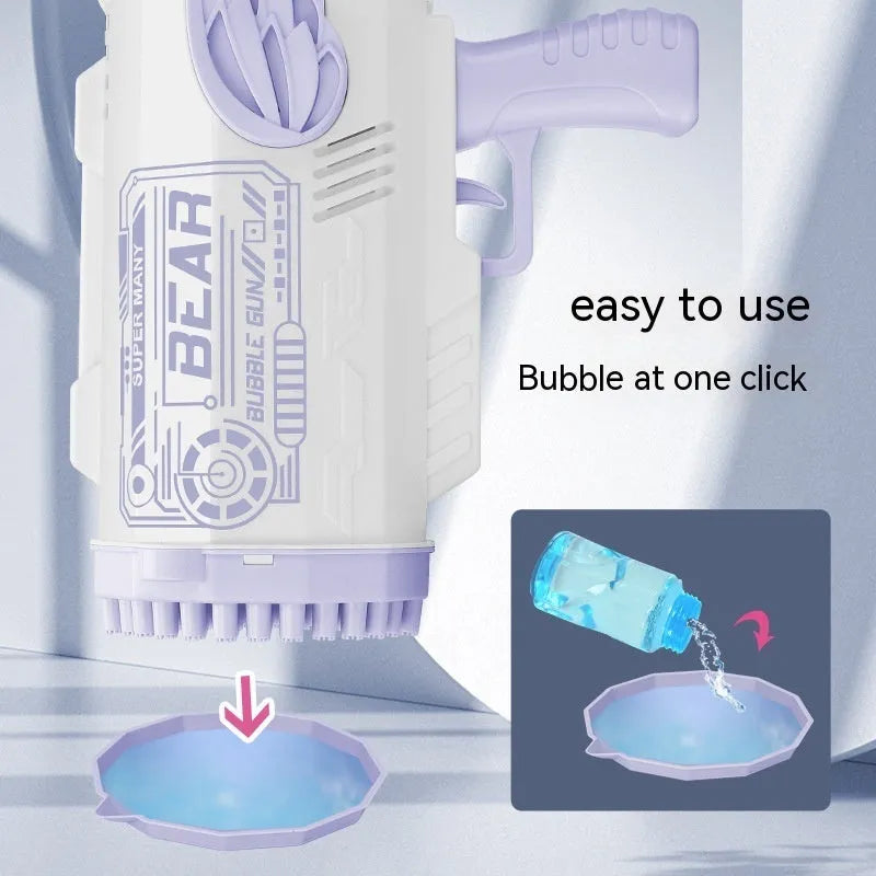 80-hole Bubble Machine All-self Electric Rocket Gatling