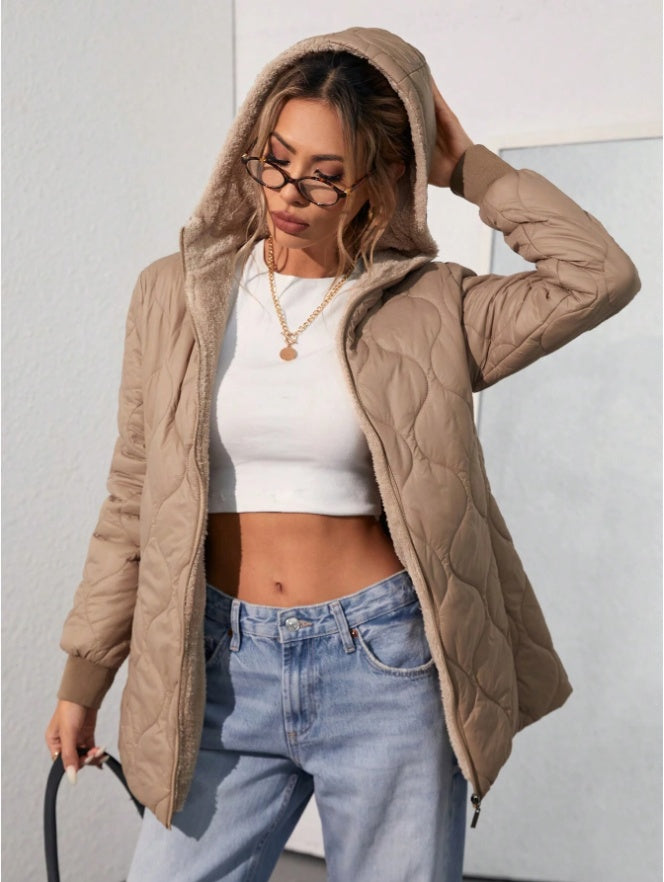 Aveloria Affinna Casual Quilted Loose Hooded Padded Coat Winter