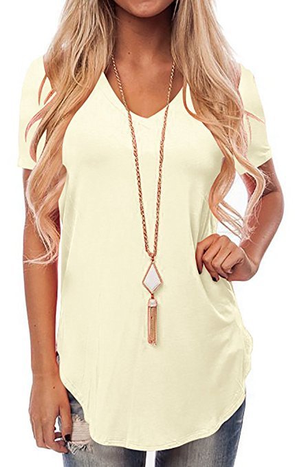 V-Neck Short Sleeve T-Shirt Tuxedo Loose T-Shirt