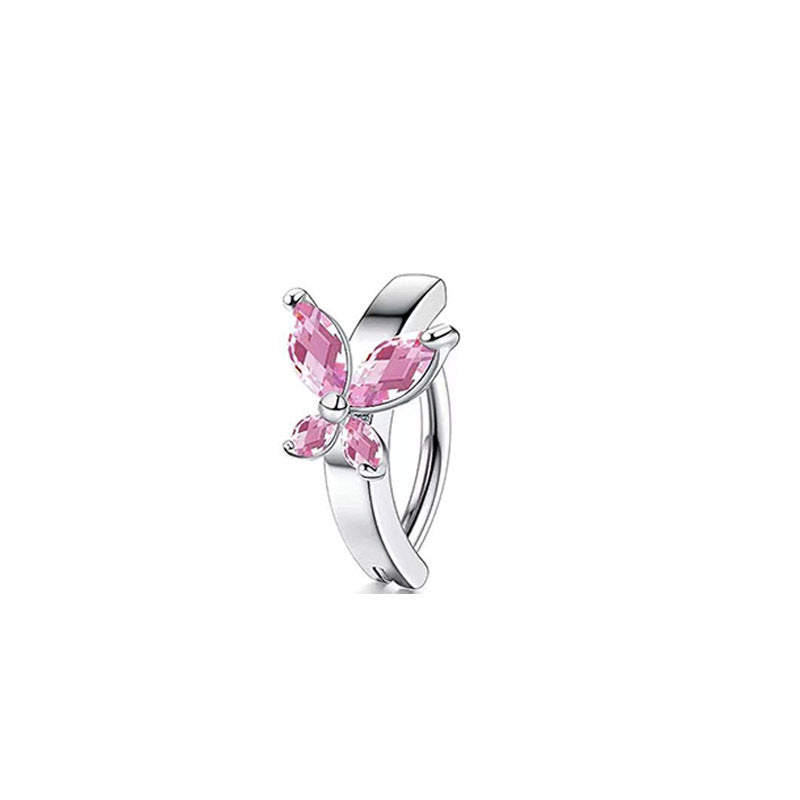Stainless Steel Copper Inlaid Zircon Belly Ring Ornament