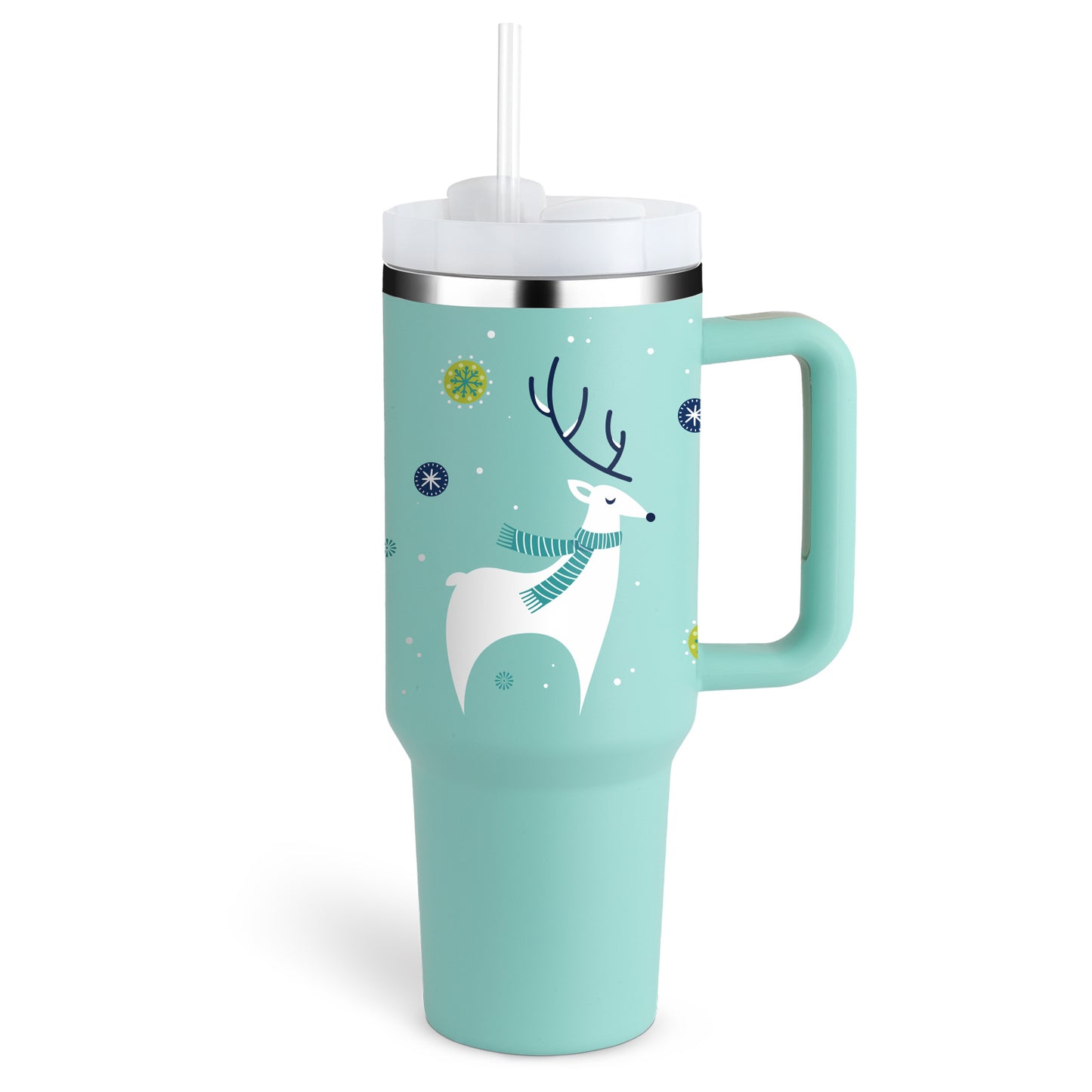 Vacuum Coffee Cup 40 Oz Tumbler With Handle Straw Insulated, Stainless Steel Spill Proof Vacuum Coffee Cup Tumbler With Lid Tapered Mug Gifts For Valentine Lover Suitable For Car Gym Office Travel