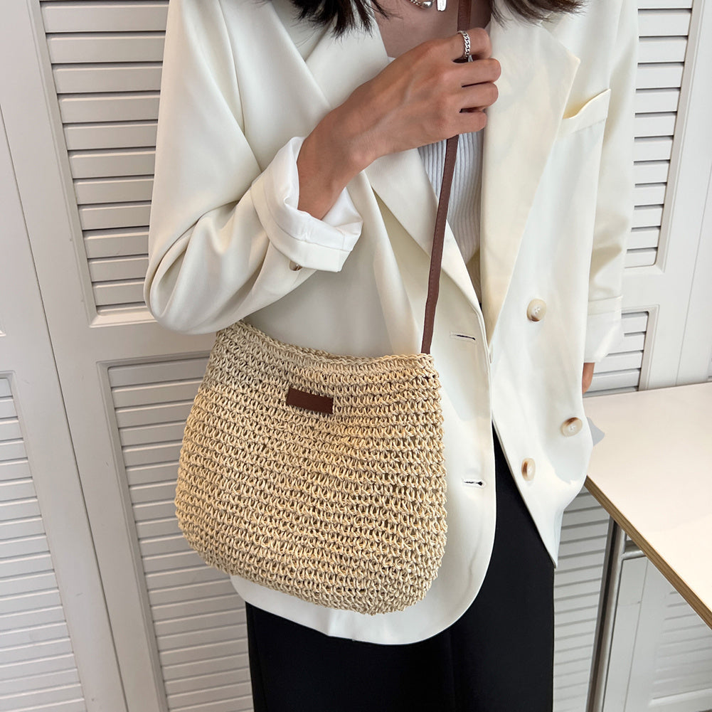 Tote Bag Niche Design Vacation Straw Tote Bag