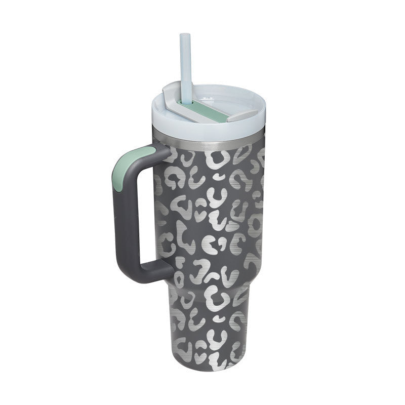 Vacuum Coffee Cup 40 Oz Tumbler With Handle Straw Insulated, Stainless Steel Spill Proof Vacuum Coffee Cup Tumbler With Lid Tapered Mug Gifts For Valentine Lover Suitable For Car Gym Office Travel