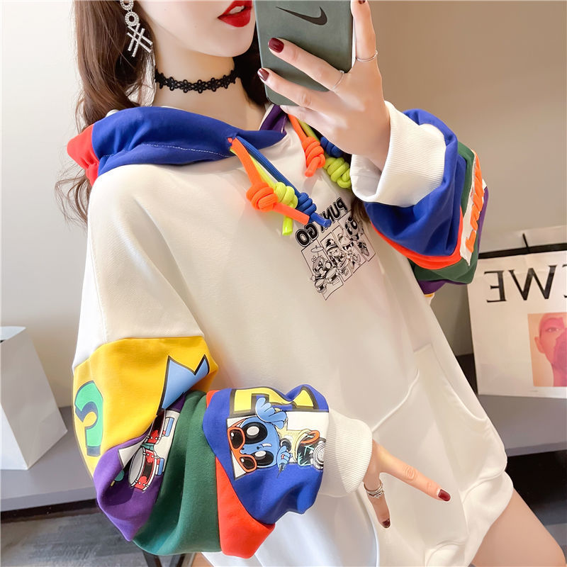 Thin Western Style Loose Design Stitching Sweater