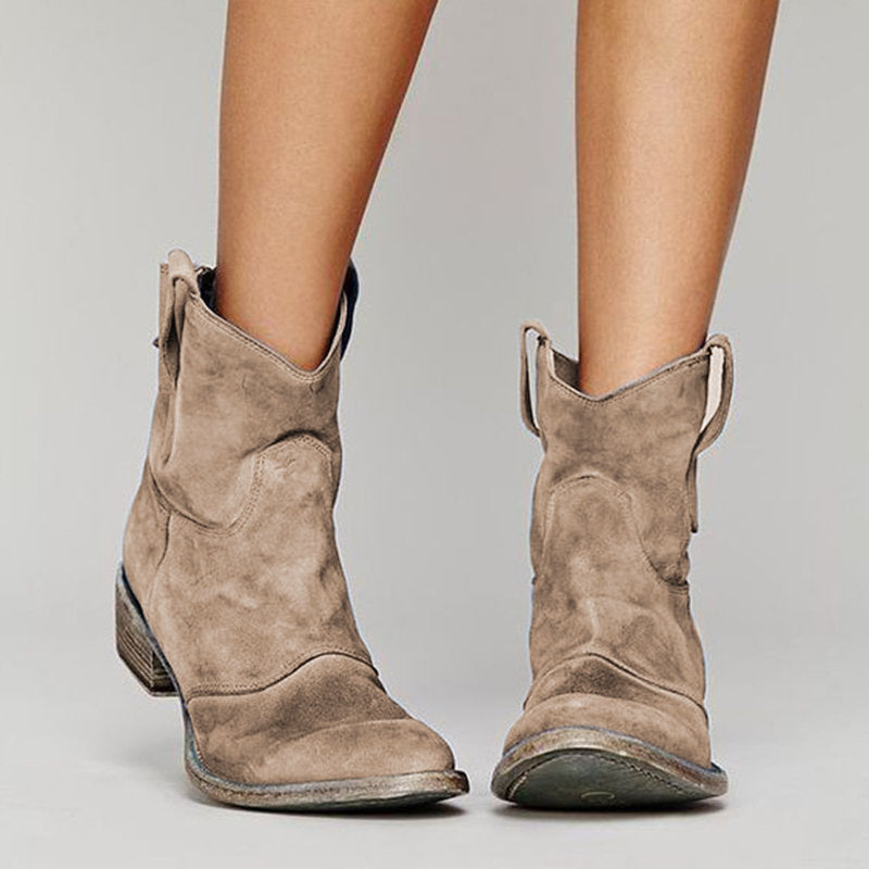 Plus Size Low Women's Boots New Autumn And Winter Comfortable Low Heel 40-43 Plus Size Low Tube Women's Boots Tide