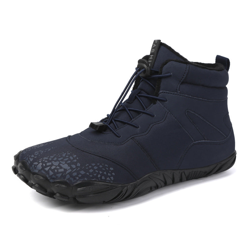 Waterproof Boots Winter Fleece-lined Waterproof Cotton-padded Shoes Five-finger Snow Boots