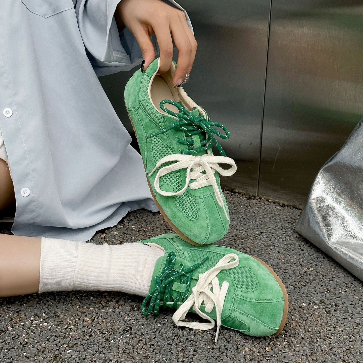 Women's Fashionable Sneakers Flat Mesh Breathable All-match Sneakers