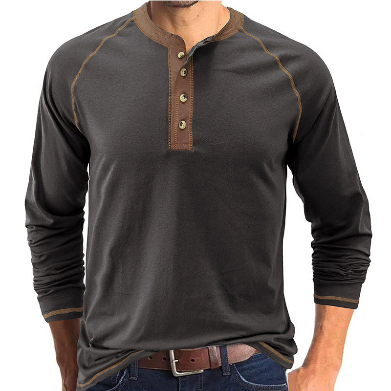 Men's Solid Color Long Sleeve New T-shirt