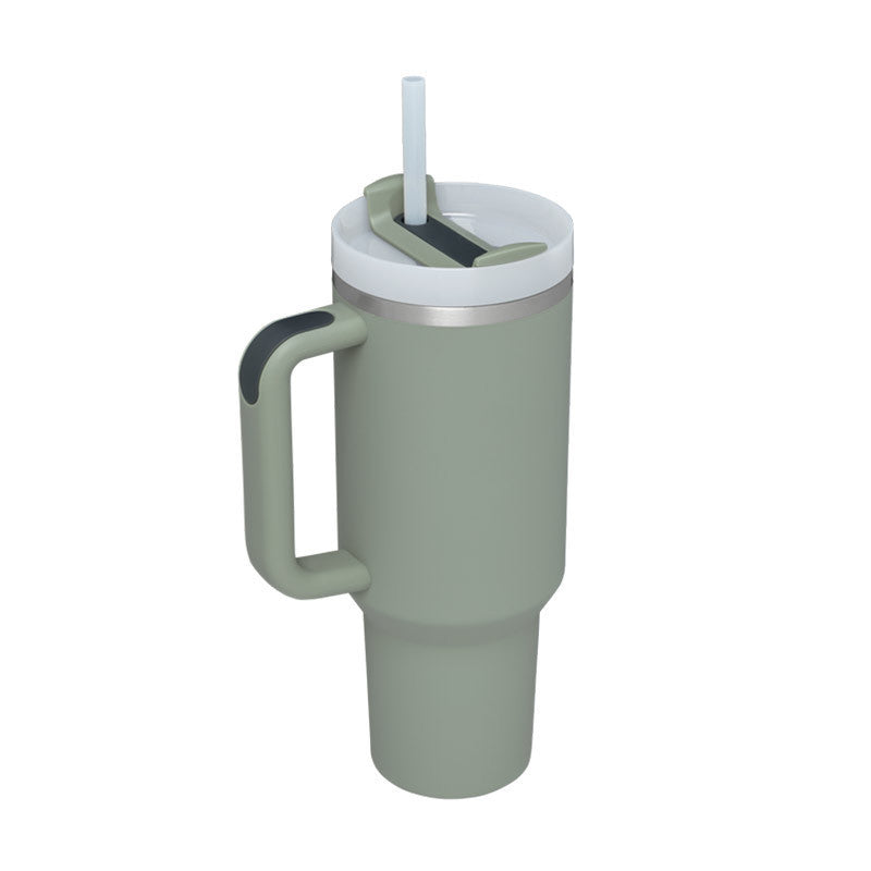 Vacuum Coffee Cup 40 Oz Tumbler With Handle Straw Insulated, Stainless Steel Spill Proof Vacuum Coffee Cup Tumbler With Lid Tapered Mug Gifts For Valentine Lover Suitable For Car Gym Office Travel