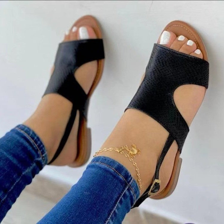 Sandals Women's Breathable Flat Solid Color Sandals