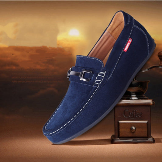 Men's Lazy Shoes Matte Suede Cowhide Invisible Height Increasing Insole 8CM Men's Lazy Daily Driving Shoes