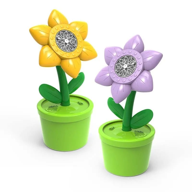 Sunflower Automatic Bubble Machine Potted Charging Automatic Bubble Machine