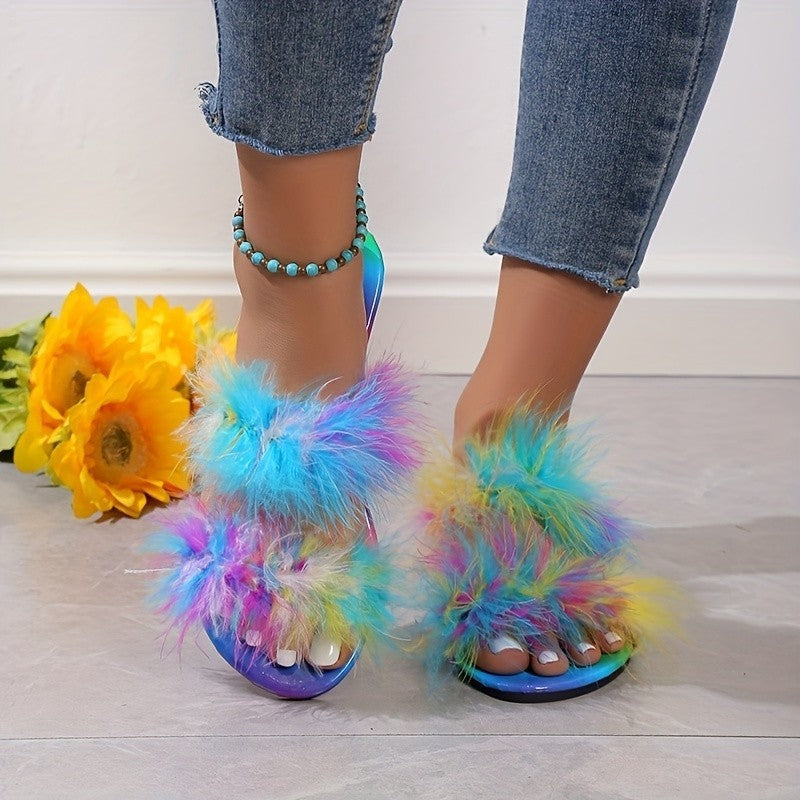 Flat Slippers For Women Plus Size Plush Flat Slippers For Women