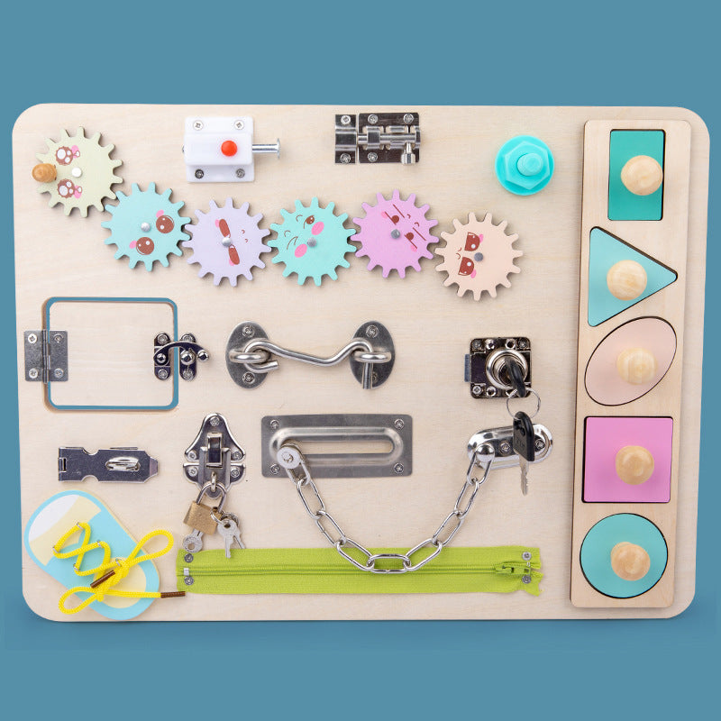 Educational Toys Wooden Colorful Cube Busy Board Early Education Educational Toys For Children