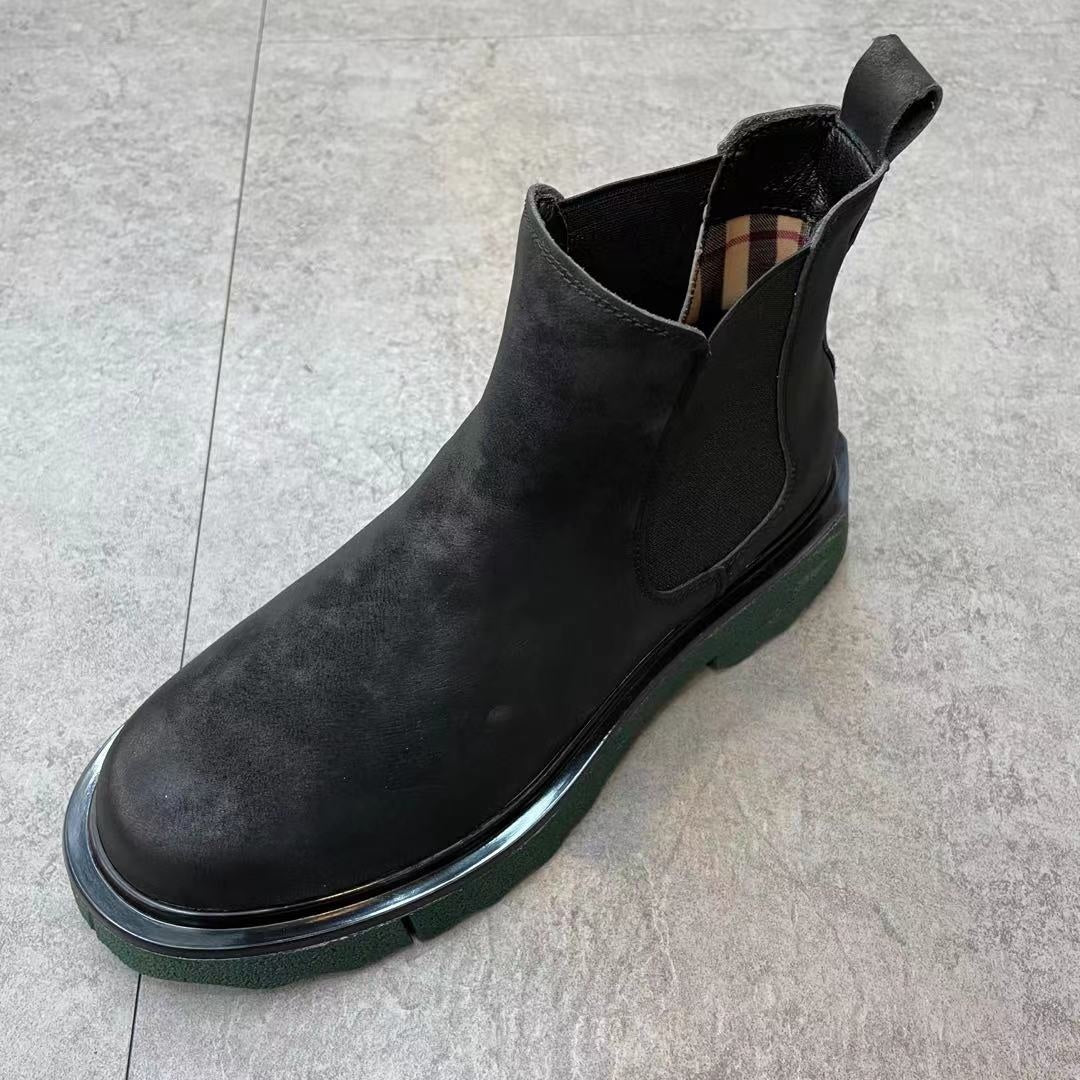 Men's Thick-soled Boots Thick-heeled Round Scalp Martin Boots