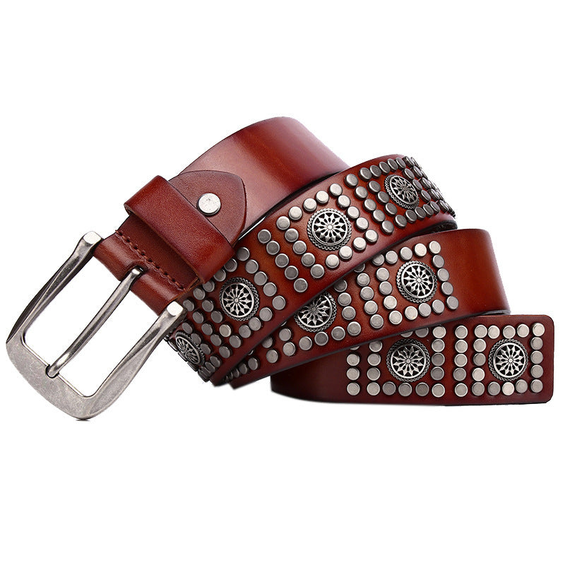 Fashion Rivet Cowhide Punk Belt - sumet.shop