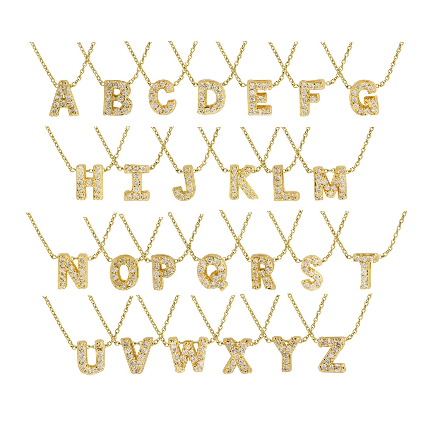 Necklace Pendant Gold Micro Inlaid With Diamond