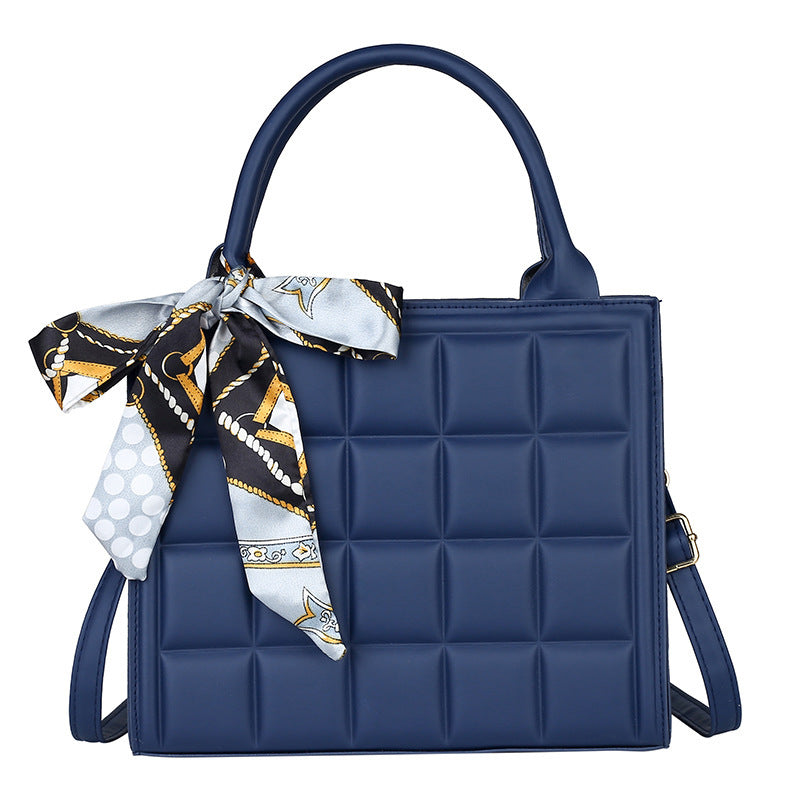 Women's Embossed Silk Scarf Bow Small Square Bag
