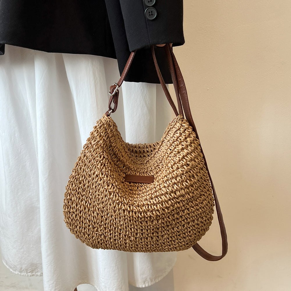 Tote Bag Niche Design Vacation Straw Tote Bag