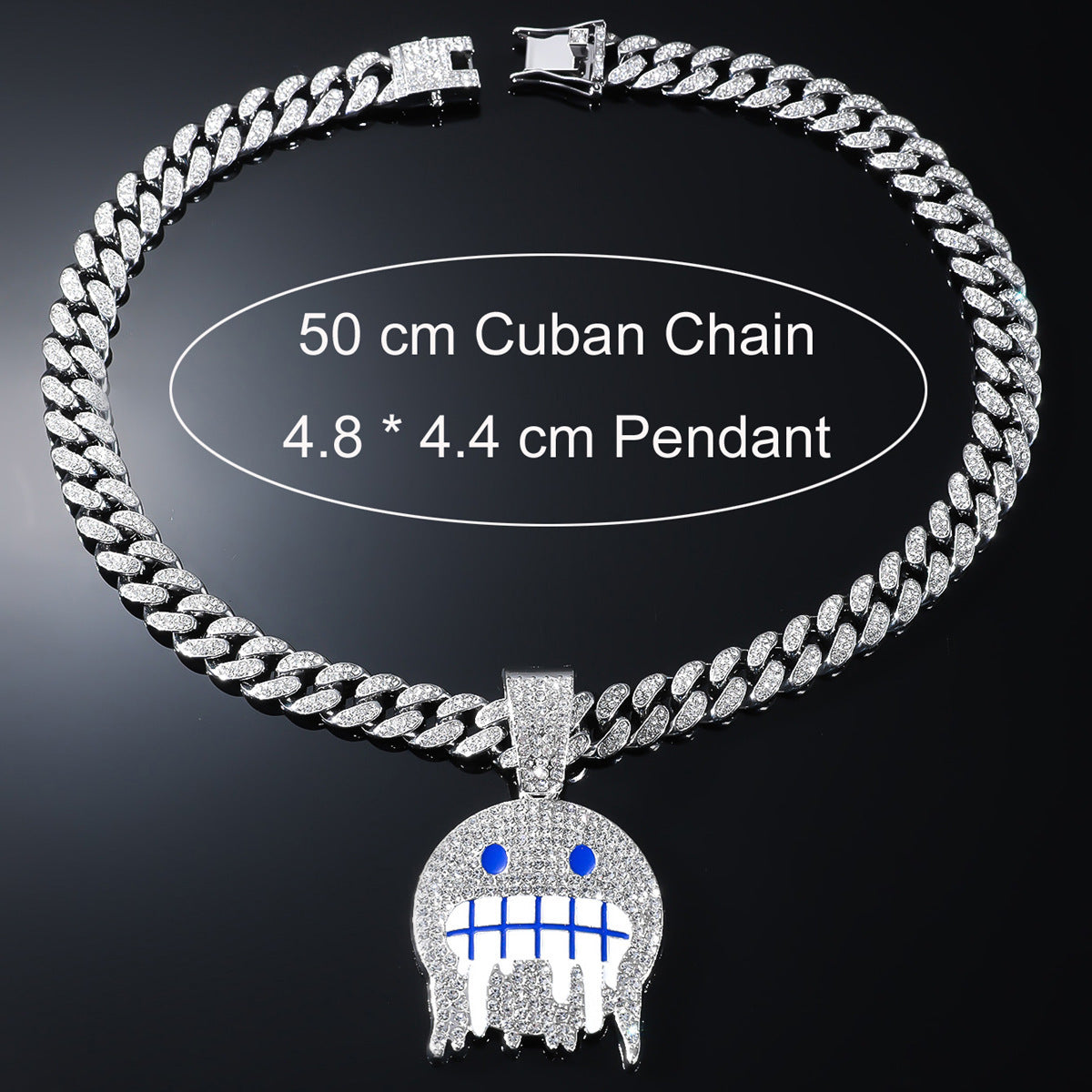 Ice Face Pendant Cuban Link Chain Full Diamond