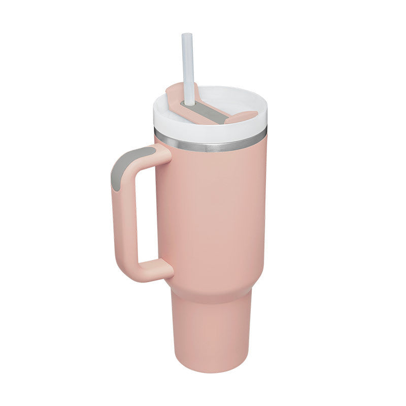 Vacuum Coffee Cup 40 Oz Tumbler With Handle Straw Insulated, Stainless Steel Spill Proof Vacuum Coffee Cup Tumbler With Lid Tapered Mug Gifts For Valentine Lover Suitable For Car Gym Office Travel