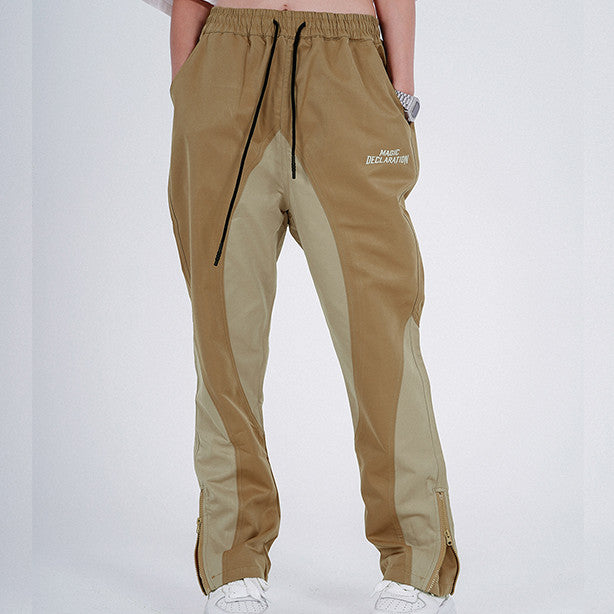 Pants American High Street Alphabet Embroidered Panel Contrast Track