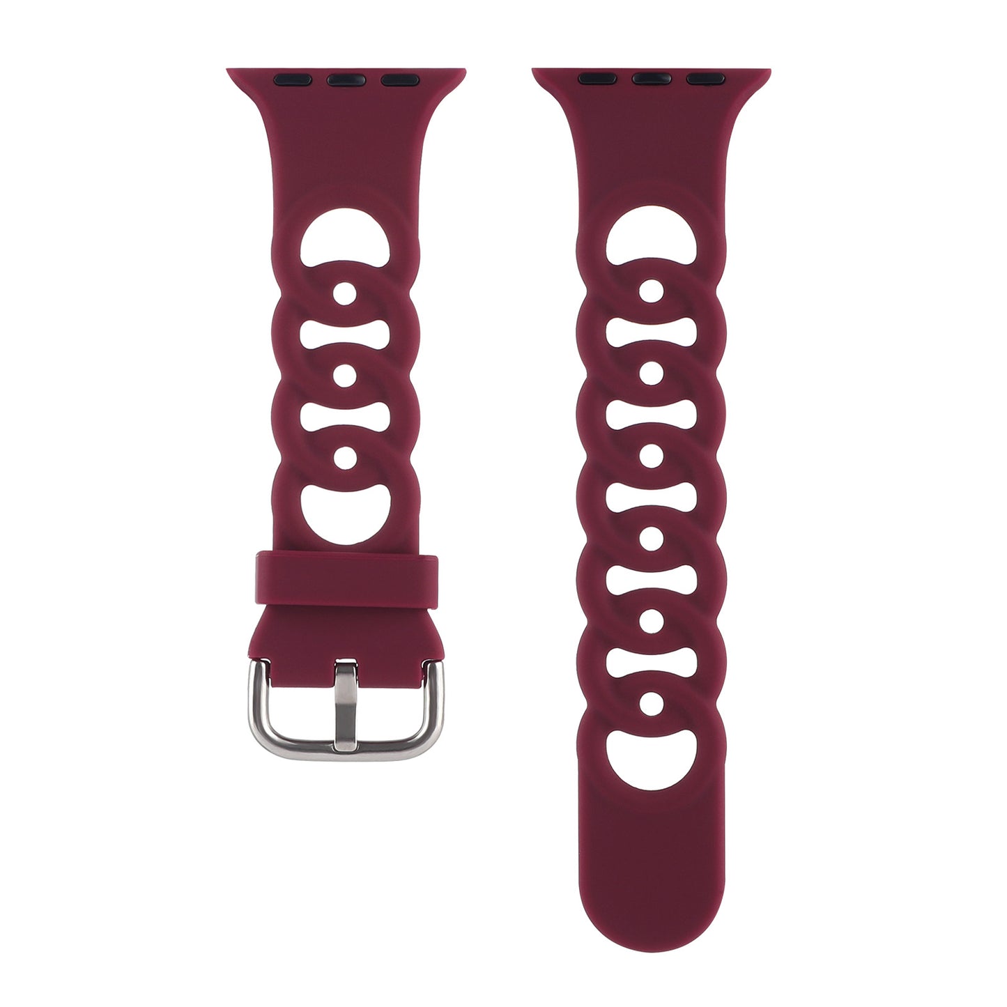 Solid Color Circle Hollow Silicone Strap