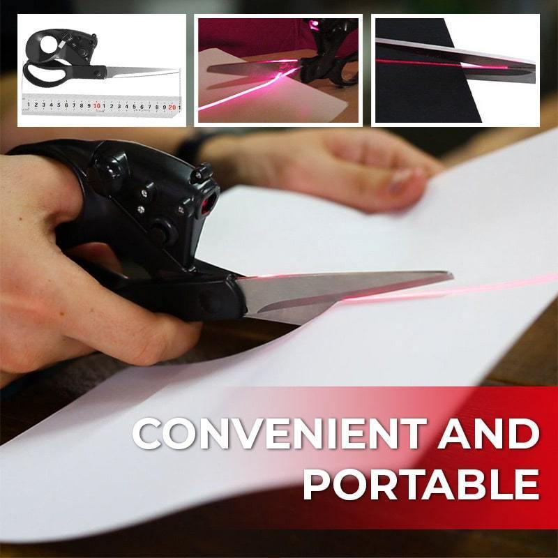 Professional Laser Guided Scissors For Home Crafts Wrapping Gifts Fabric Sewing Cut Straight Fast Scissor Shear - sumet.shop