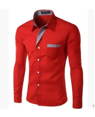 Male Fashion Shirts Full Sleeve Stripe Shirt Men Slim Fit Design Formal Dress Shirts 14 Colors Size M-4XL - sumet.shop