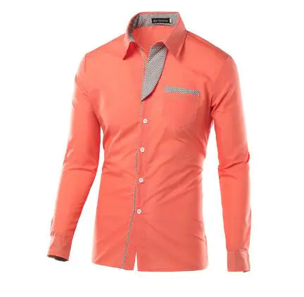 Male Fashion Shirts Full Sleeve Stripe Shirt Men Slim Fit Design Formal Dress Shirts 14 Colors Size M-4XL - sumet.shop