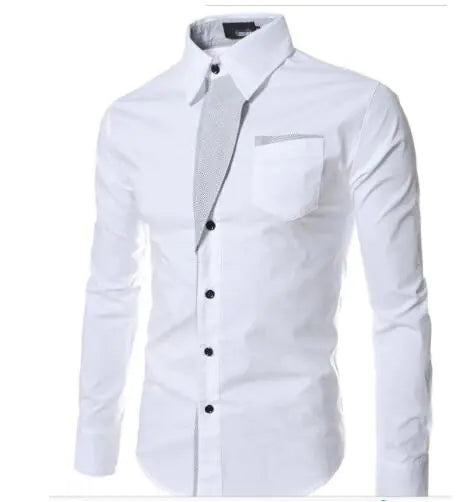 Male Fashion Shirts Full Sleeve Stripe Shirt Men Slim Fit Design Formal Dress Shirts 14 Colors Size M-4XL - sumet.shop