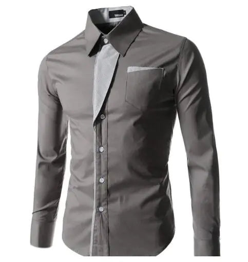 Male Fashion Shirts Full Sleeve Stripe Shirt Men Slim Fit Design Formal Dress Shirts 14 Colors Size M-4XL - sumet.shop