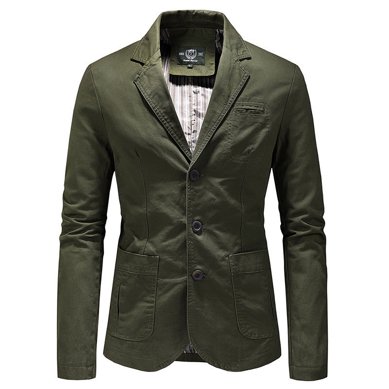 Color Jacket Men Single Breasted Solid Color Jacket