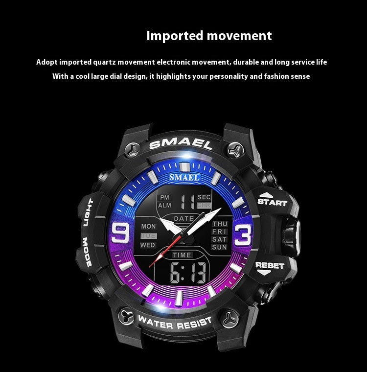 Sports Waterproof Electronic Watch Multi-function Training Alarm Clock Watch - sumet.shop