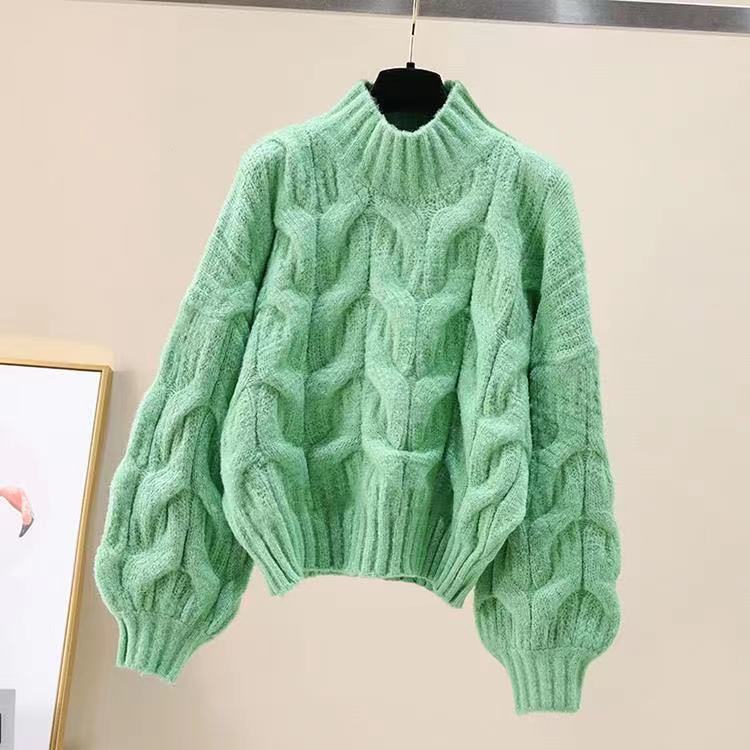 Half-high Collar Long Sleeves Pullover Women's Sweater Autumn