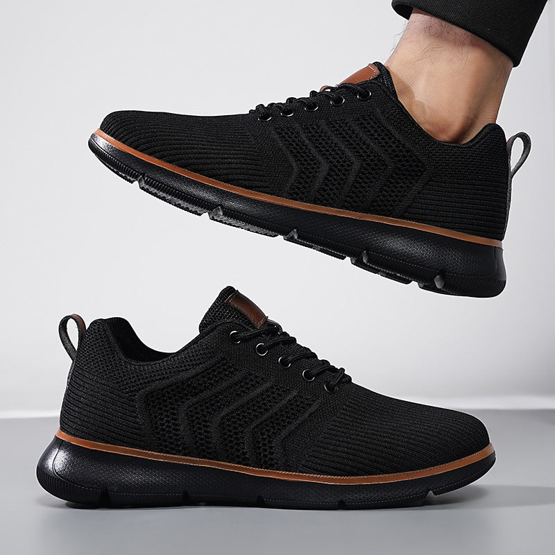 Sports Shoes For Men Fashion Lace-up Mesh Sneakers Casual  Flying Woven Walking Sports Shoes For Men
