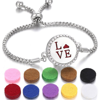 Bracelet Perfume Essential Oil Diffuser Locket Bracelet Charms Women Aroma Diffuser Jewelry - sumet.shop