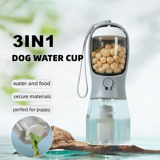 Dog Water Cup Drinking Food Garbage Bag Three-in-one