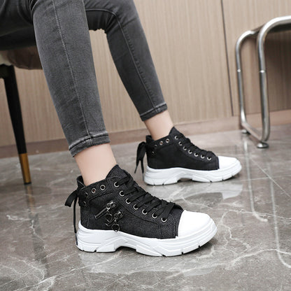 Casual Shoes New Canvas Breathable Platform Heighten Casual Shoes