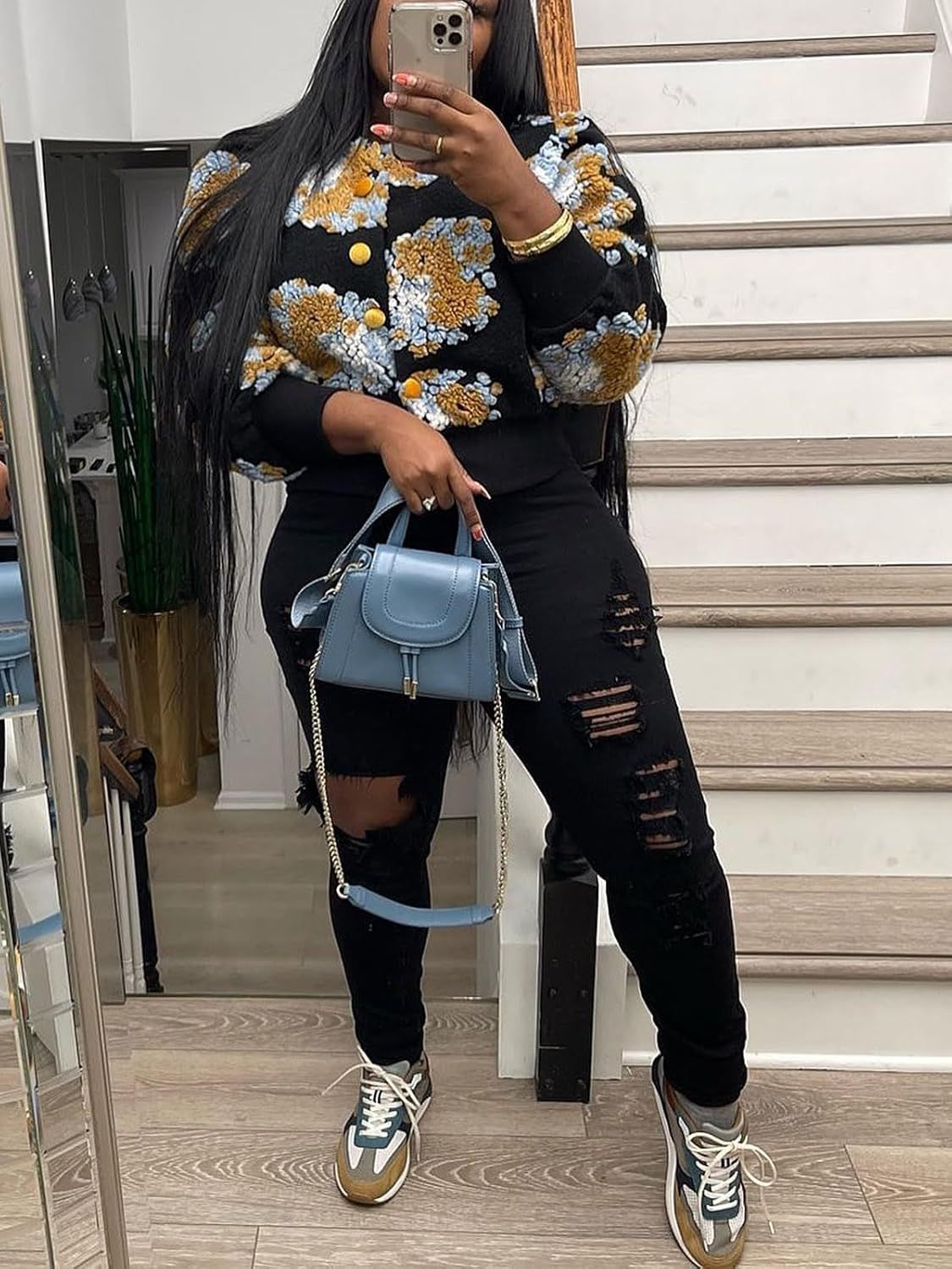 Womens Stylish Casual Jacquard Plush Jacket